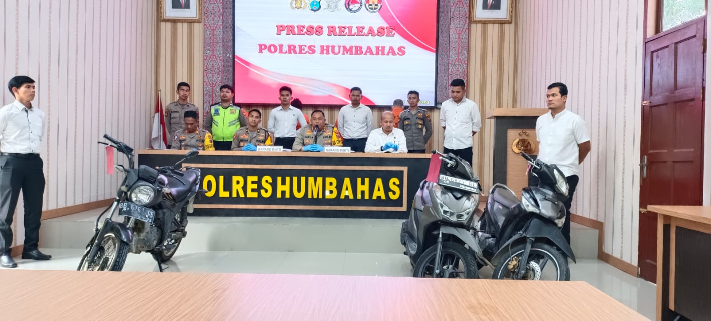 Polres Humbahas Rilis Pengungkapan Kasus Sabu dan Tabrak Lari